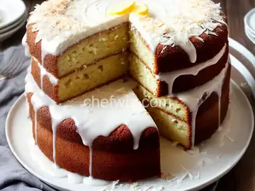 Grandma Yearwood's Coconut Cake with Coconut Lemon Glaze