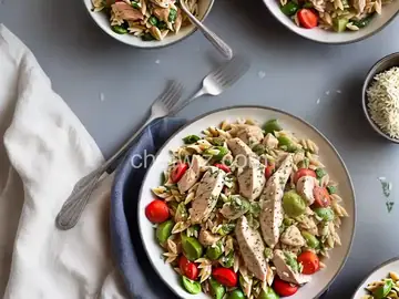 Greek Chicken and Orzo Pasta Salad