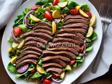 Greek Flank Steak and Veggie Salad