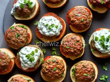 Greek Lamb Meatball Sliders with Tzatziki