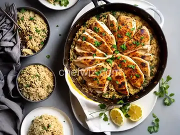 Greek Lemon Chicken and Orzo Casserole