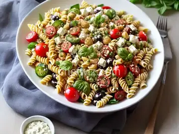 Greek Pasta Salad with Feta and Olives