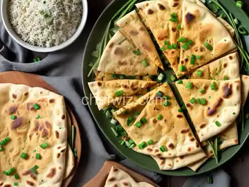 Green Onion Garlic Naan Bread