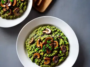 Green Risotto With Mushrooms (Vegan) Recipe