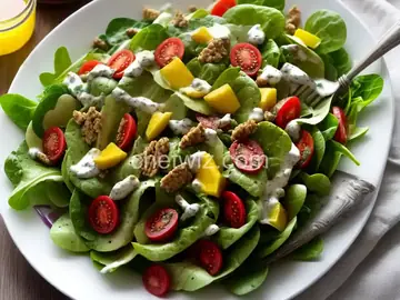 Green Salad with Creamy Mustard Vinaigrette