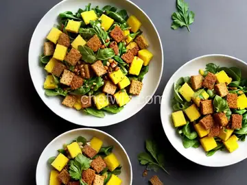 Greens with Polenta Croutons