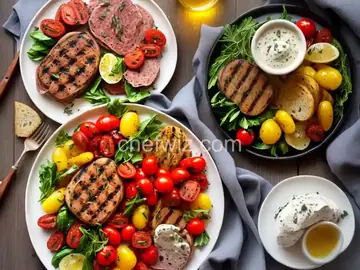 Grilled Antipasto with Mezzo Soprano Sauce