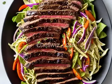 Grilled Asian Flank Steak with Sweet Slaw