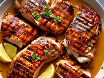 Grilled Barbecue Bacon-Cheddar Stuffed Chicken Breasts