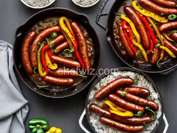 Grilled Beer Brats with Peppers and Onions