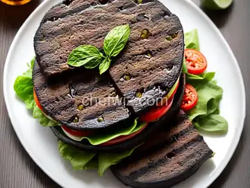 Grilled Black-Olive Burger With Japanese Vinegar Recipe