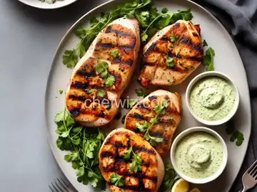 Grilled Chicken Chops with Garlic Puree