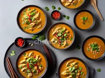 Grilled Chicken Curry with Peanut Dipping Sauce