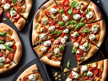 Grilled Chicken Pizza with Mozzarella and Roasted Garlic