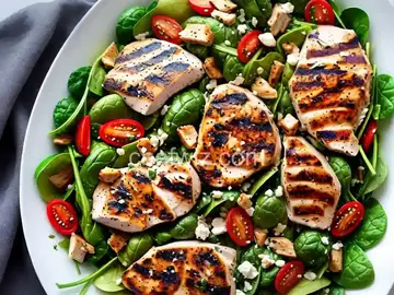 Grilled Chicken and Spinach Salad with Honey Mustard Recipe