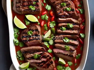 Grilled Chili Steak with Garlic-Lime Butter