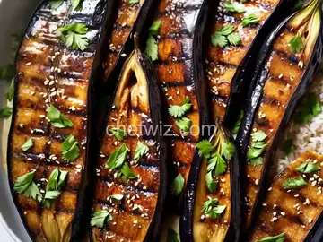 Grilled Chinese Eggplant with Garlic and Ginger Sauce Recipe