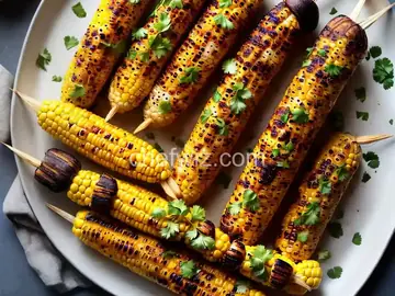 Grilled Corn Skewers with Chipotle- Cilantro Butter