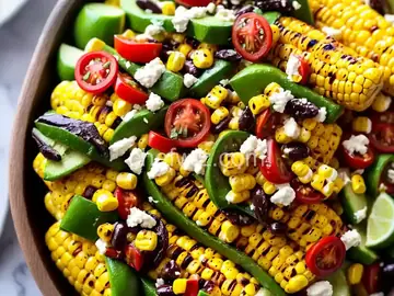 Grilled Corn and Poblano Chile Salad