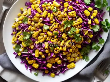 Grilled Corn and Red Cabbage Slaw