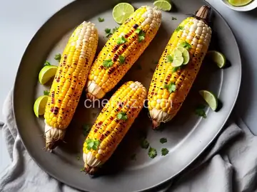 Grilled Corn on the Cob with Garlic Butter, Fresh Lime and Cotija Cheese