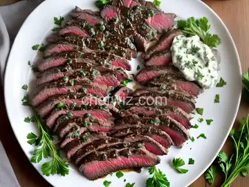 Grilled Flank Steak with Gorgonzola Cream Sauce