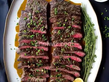Grilled Flat Iron Steak with Blue Cheese-Chive Butter