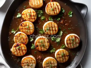 Grilled Garlic Parmesan Crusted Scallops