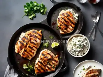 Grilled Greek Chicken Breasts with Whipped Feta