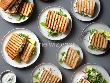 Grilled Halibut Fish Sandwiches with Tartar Sauce