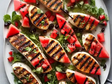 Grilled Halloumi and Watermelon Kebobs