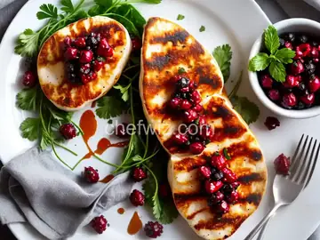 Grilled Halloumi with Herbed Berry Salsa