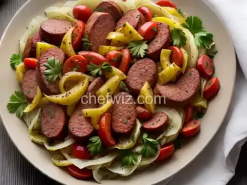 Grilled Kielbasa with Sauerkraut and Onions