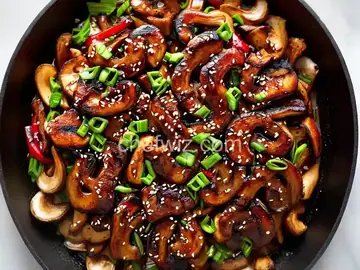 Grilled King Oyster Mushrooms With Bacon and Teriyaki Glaze Recipe