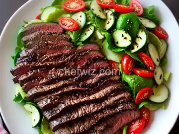 Grilled Korean Flank Steak with Spicy Cucumber Salad