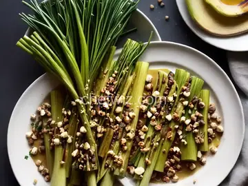 Grilled Leeks With Brown Butter and Spiced Hazelnuts