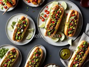 Grilled Link Hot Dogs with Homemade Pickle Relish