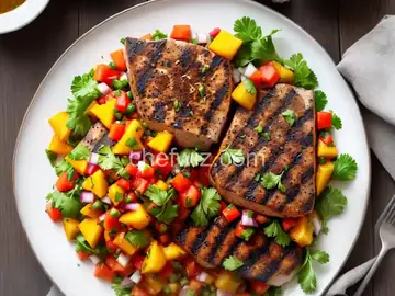 Grilled Macadamia-Crusted Tuna with Papaya Salsa
