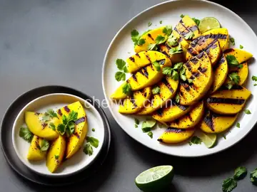 Grilled Mango with Lime, Salt and Ancho Powder