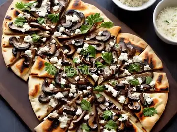 Grilled Mushroom Flatbread with Truffled Pecorino