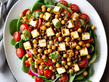 Grilled Paneer and Chickpea Salad