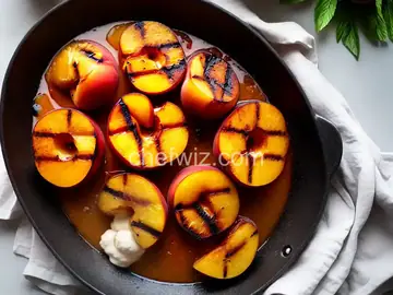 Grilled Peaches and Ice Cream