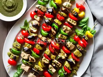 Grilled Pesto Chicken Kabobs