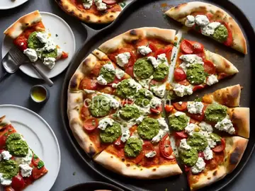 Grilled Pizza with Ricotta and Pesto