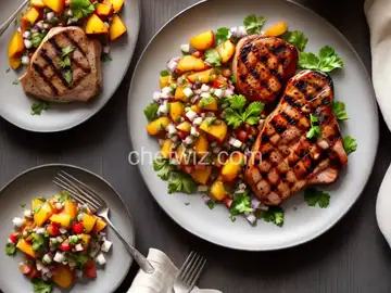 Grilled Pork Chops with Peach Salsa