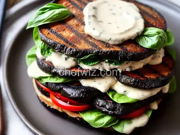 Grilled Portobello with Basil Mayonnaise Sandwich