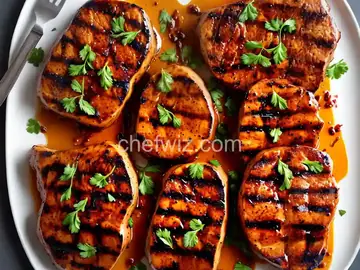 Grilled Pumpkin BBQ-Glazed Pork Chops