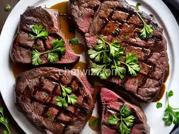 Grilled Rib-Eye Steaks with Parsley-Garlic Butter