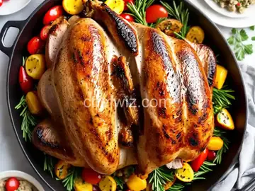 Grilled Rotisserie Turkey with Stuffing
