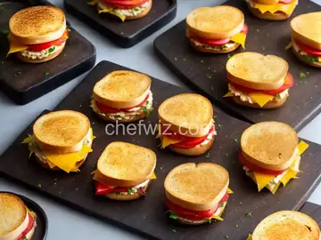 Grilled SPAM, Tomato, Cheddar Cheese, and Sweet Onion Sandwiches